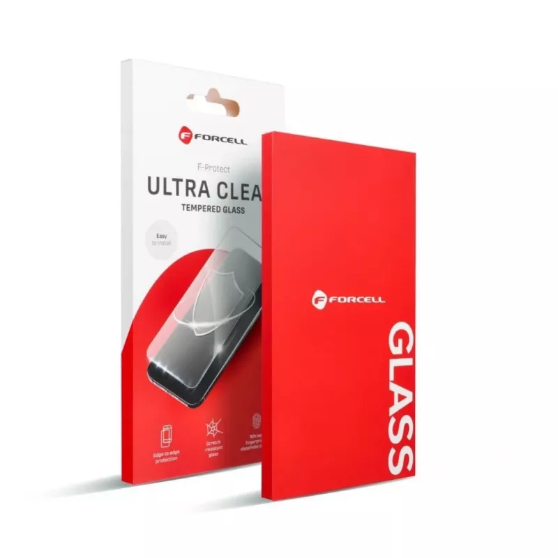 Película de vidro temperado Forcell Ultra Clear para Xiaomi Redmi 14C, moldura preta