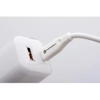 Forcell VT-41 Carregador de parede GaN III 33W com 1x USB-C PD 3.0 e 1x USB-A QC 4.0 (branco)