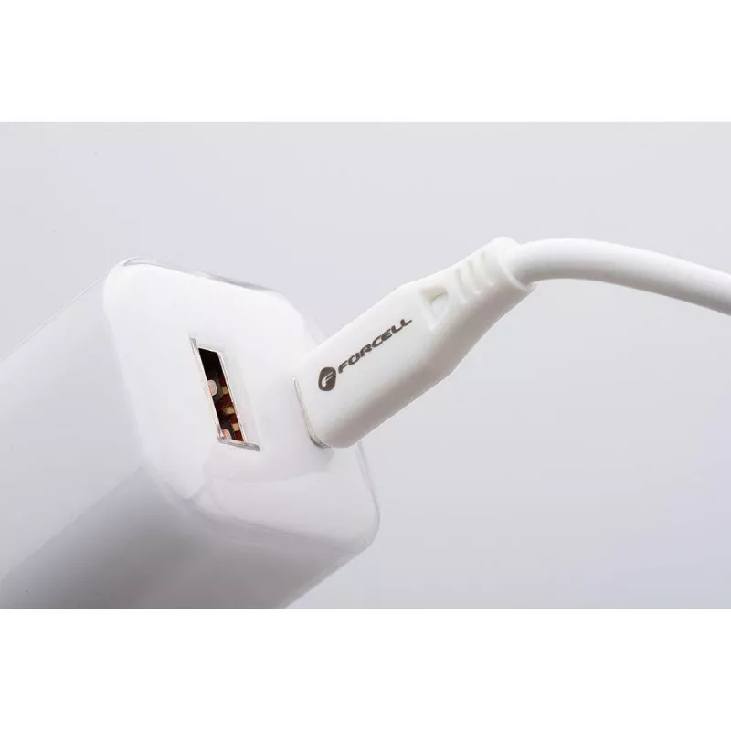 Forcell VT-41 Carregador de parede GaN III 33W com 1x USB-C PD 3.0 e 1x USB-A QC 4.0 (branco)