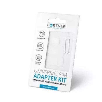 Forever Conjunto de adaptadores de cartão SIM universal NANO SIM/Micro, Micro SIM para NANO/SIM (3em1) com ferramenta de ejeção
