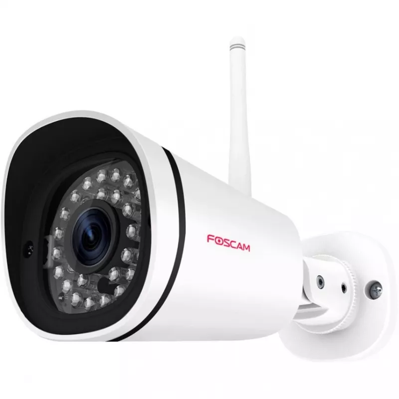 Sistema de segurança NVR sem fios FOSCAM FN7108W-B4-1T de 8 canais com 4x câmaras bullet FI9910W 1080P, disco 1TB, branco