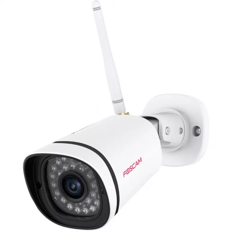 Sistema de segurança NVR sem fios FOSCAM FN7108W-B4-1T de 8 canais com 4x câmaras bullet FI9910W 1080P, disco 1TB, branco