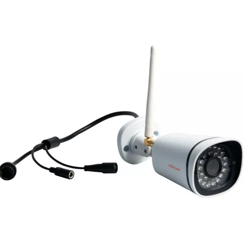 Sistema de segurança NVR sem fios FOSCAM FN7108W-B4-1T de 8 canais com 4x câmaras bullet FI9910W 1080P, disco 1TB, branco