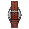 Fossil FS5799 Relógio de quartzo minimalista de homem 44mm Couro preto