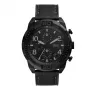 Relógio de homem Fossil FS5874 com mostrador azul e bracelete de pele castanha 42mm