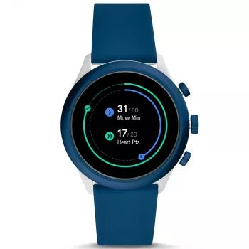 Smartwatch Fossil FTW4036 Gen 5 44mm aço inoxidável bracelete de silicone Wear OS