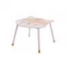 Mesa de centro retangular branca FOX174318 com prateleira inferior, tampo em MDF lacado, sala de estar moderna