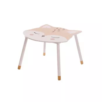 Mesa de centro retangular branca FOX174318 com prateleira inferior, tampo em MDF lacado, sala de estar moderna