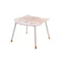 Mesa de centro retangular branca FOX174318 com prateleira inferior, tampo em MDF lacado, sala de estar moderna