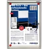 FRANKEN X-tra!Line Quadro de cortiça para interior com fecho 1 x DIN A4, superfície magnética apagável a seco, moldura de alumínio anodizado prateado (FSA1)