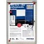 FRANKEN X-tra!Line Quadro de cortiça para interior com fecho 1 x DIN A4, superfície magnética apagável a seco, moldura de alumínio anodizado prateado (FSA1)