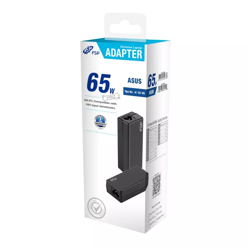 Adaptador Universal para Portátil FSP PRO 65W – Asus