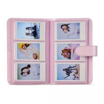 Fujifilm Instax Mini álbum Candy Pink – álbum fotográfico com 64 bolsas para fotos Instax Mini