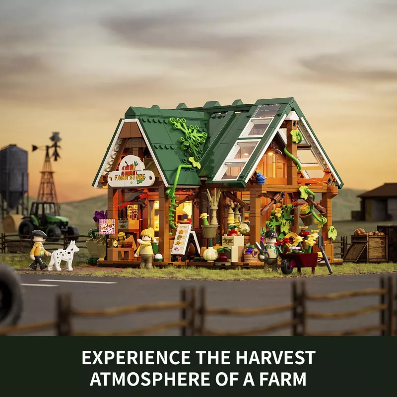 Kit de construção Funwhole Lumibricks Farm Store (2688 peças) com iluminação LED