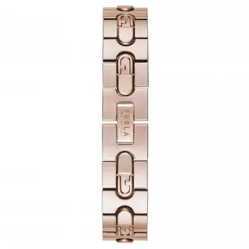 Relógio de quartzo FURLA Arco Mini para mulher WW00004008L3 30 mm prateado mostrador branco bracelete em pele preta