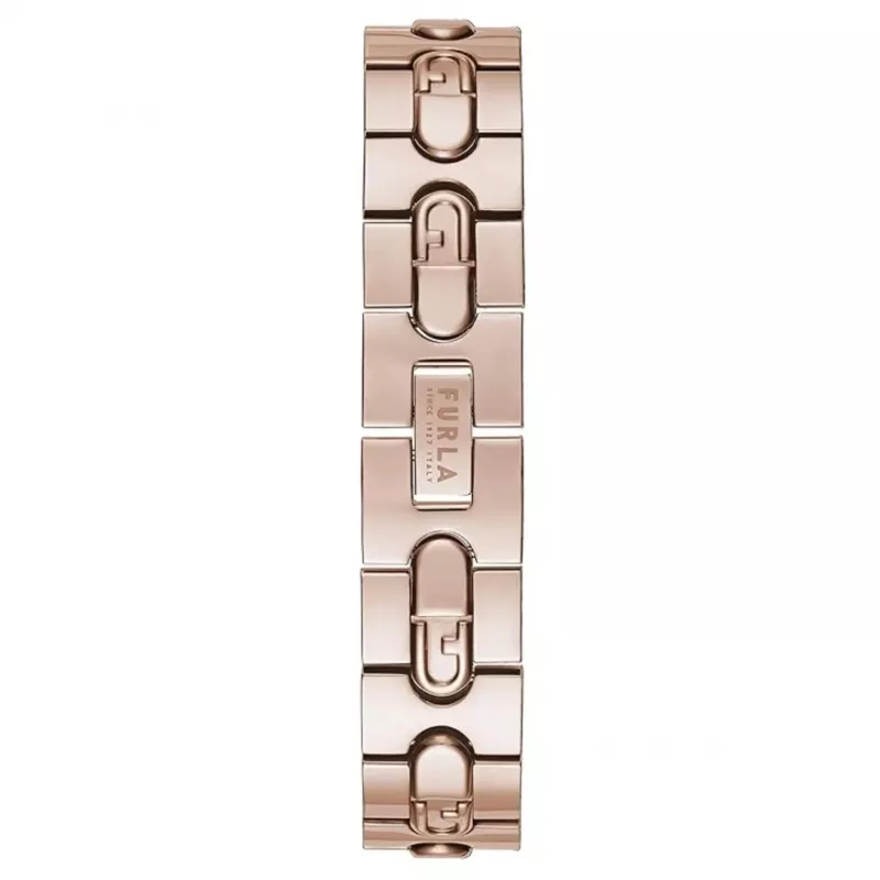 FURLA Arco Mini relógio de senhora de quartzo WW00004008L3 30mm prateada mostrador branco bracelete de pele preta
