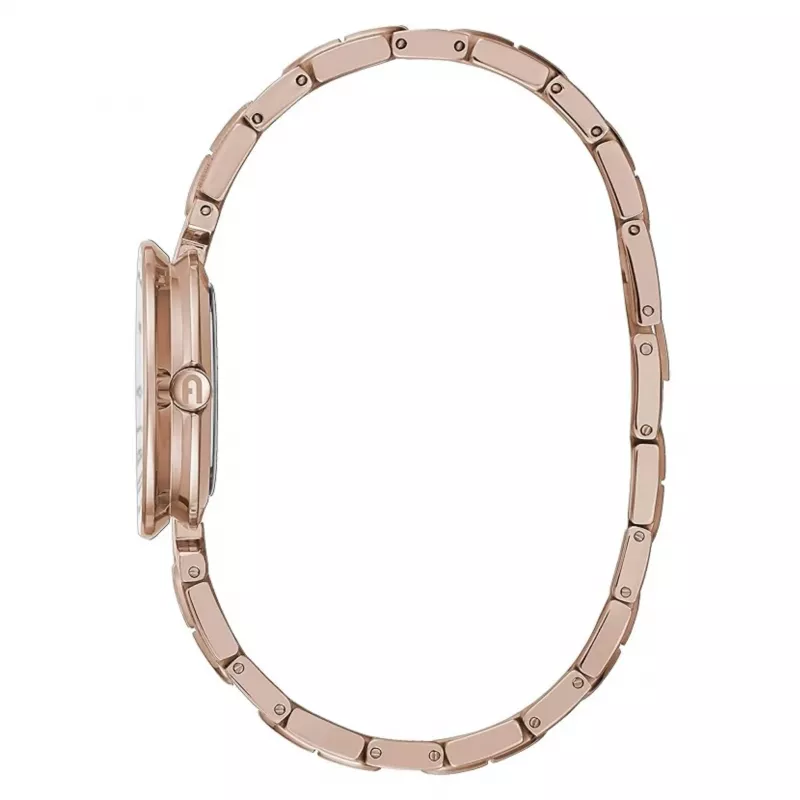 FURLA Arco Mini relógio de senhora de quartzo WW00004008L3 30mm prateada mostrador branco bracelete de pele preta