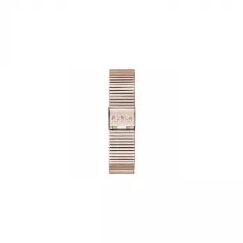 Relógio de quartzo para mulher Furla Arco 38mm aço inoxidável tom ouro rosa pele rosa