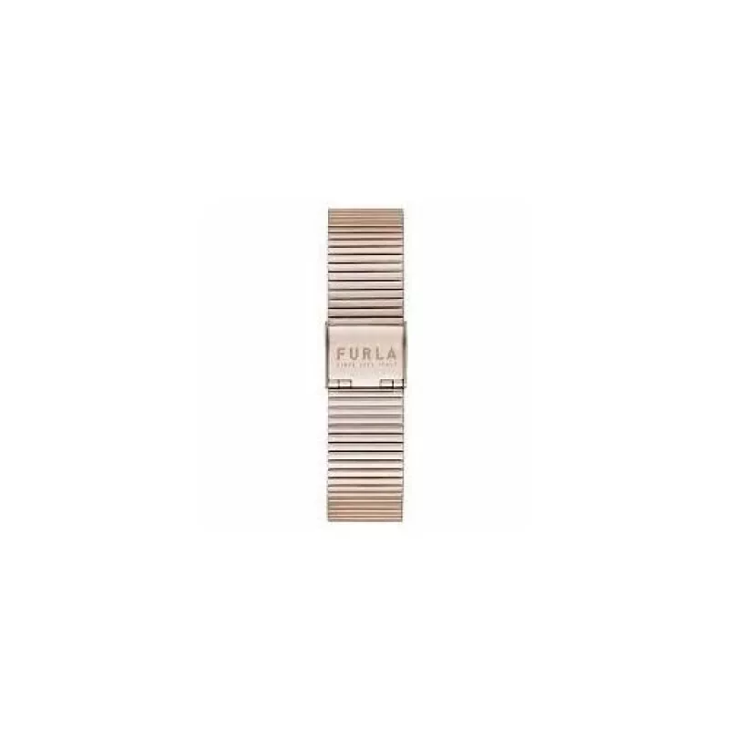 Relógio de quartzo para mulher Furla Arco 38mm aço inoxidável tom ouro rosa pele rosa