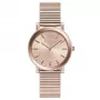 Relógio de quartzo para mulher Furla Arco 38mm aço inoxidável tom ouro rosa pele rosa