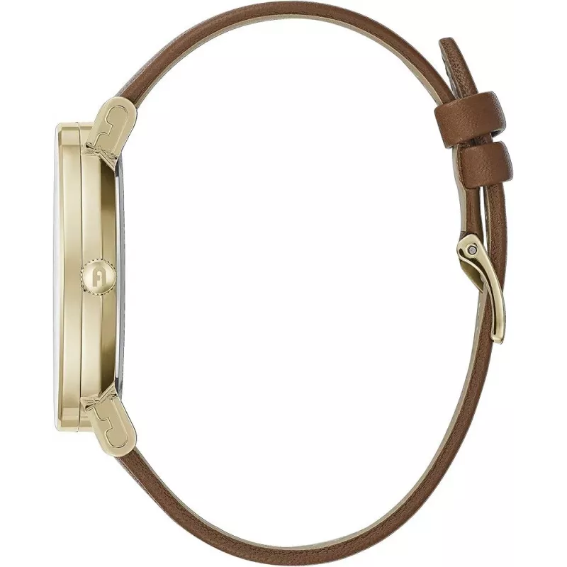 Relógio de quartzo de mulher FURLA Giada WW00003002L2 38mm com mostrador prateado e bracelete de pele azul