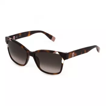 Óculos de sol de mulher FURLA SFU470-5401AY - armação em acetato preta, lentes degradê cinzentas, 54 mm