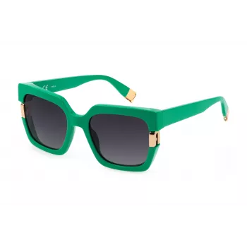 Óculos de sol geométricos de mulher FURLA SFU624-54092X Havana em acetato 54 mm