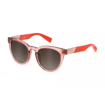 Óculos de sol de mulher FURLA SFU687-510D48 - armação em acetato castanho Havana, lentes degradê castanhas, 51 mm