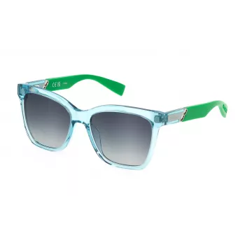 Óculos de sol cat-eye para mulher FURLA SFU688-54C71B - armação em acetato Havana, lentes castanhas degradê - 54/17/140 mm