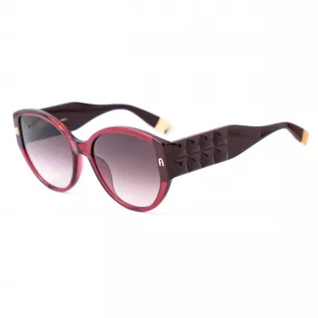 Óculos de sol FURLA SFU784-570AFD para mulher armação de acetato Havana lentes castanhas degradê 57/19/140 mm