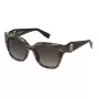 Óculos de sol de mulher Furla SFU812-5306BZ armação castanho Havana lentes castanhas degradê 53 mm