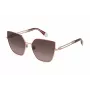 Óculos de sol de mulher FURLA formato olho de gato SFU690-580SHP armação de acetato Havana castanho lentes castanhas degradê 58/17/135 mm
