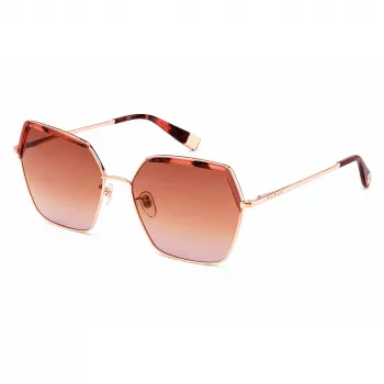 Óculos de sol FURLA mulher SFU599V58300K borboleta Havana armação de acetato lentes castanhas degradê 58 mm