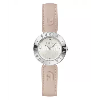 FURLA Relógio de mulher WW00004004L1 30 mm aço inoxidável quartzo analógico rosa bracelete de pele