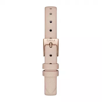 Relógio de mulher FURLA WW00018008L3 38mm aço inoxidável quartzo analógico mostrador prateado bracelete de pele preta