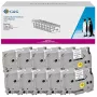 G&G 20101 fita de etiquetas compatível com Brother TZe-221, 9mm x 8m, preto sobre branco, laminada, pack de 10