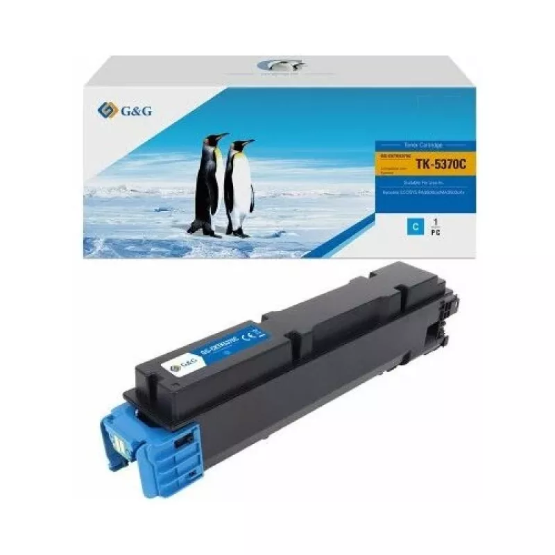 Cartucho de toner compatível G&G 21000 para Kyocera TK-5370C – ciano, 21.000 páginas