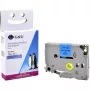 G&G 5BRT521-TD fita de rotulagem de substituição para Brother TZe-521, 9mm x 8m, preto sobre azul, laminada