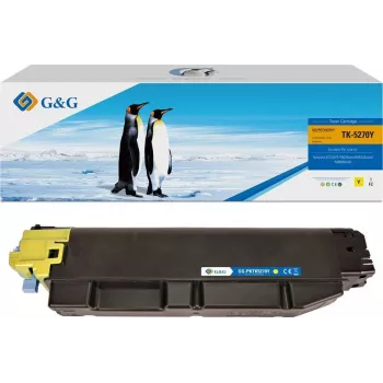 G&G Cartucho de toner compatível com Kyocera TK-5270Y, amarelo