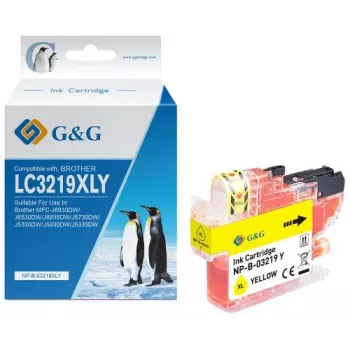 Cartucho de tinta amarela de alta capacidade compatível G&G Brother LC-3219Y (13990)