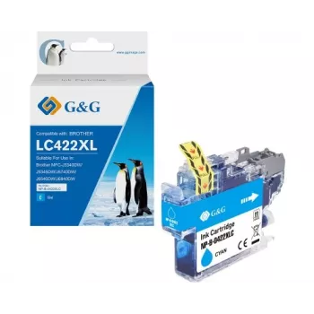 G&G tinteiro compatível ciano para Brother LC422XLC (alta capacidade, 1500 páginas) - 20585