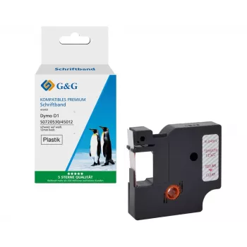 Fita de etiquetagem Dymo D1 compatível G&G 12mm x 7m vermelho sobre transparente (45012/S0720520) 5DY45012-TD