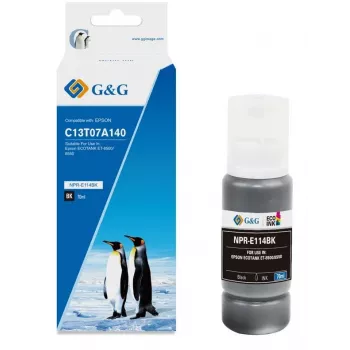 G&G Frasco de tinta compatível para Epson 114/C13T07A140 EcoTank, preto, 70 ml, alto rendimento (19371)