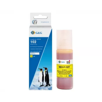 G&G frasco de tinta compatível amarelo para Epson 102 / C13T03R440 (70 ml, à base de corante) 20696