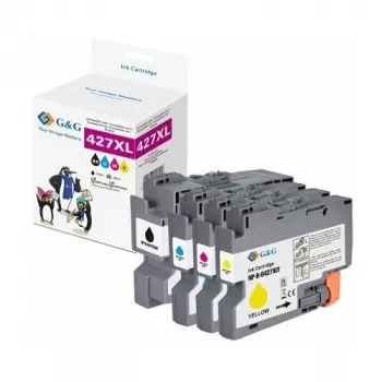 Conjunto económico de tinteiros compatíveis G&G preto, ciano, magenta, amarelo (pack de 4) XL para Brother LC427XLVAL