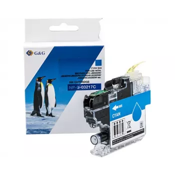 G&G tinteiro compatível para Brother LC-3217C ciano (13995)