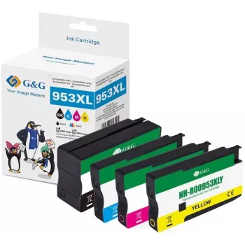 G&G Conjunto de tinteiros compatíveis HP 953XL preto, ciano, magenta, amarelo (pack de 4) alta capacidade