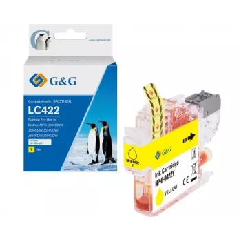 G&G Cartucho de tinta amarelo compatível para Brother LC422Y (550 páginas) 20583