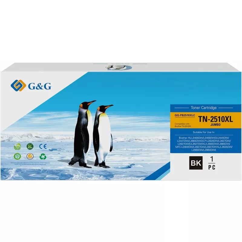 Cartucho de toner compatível G&G GG-PB2510XLC de alto rendimento para Pantum P2500/M6500/M6550/M6600 - Preto (6000 páginas)