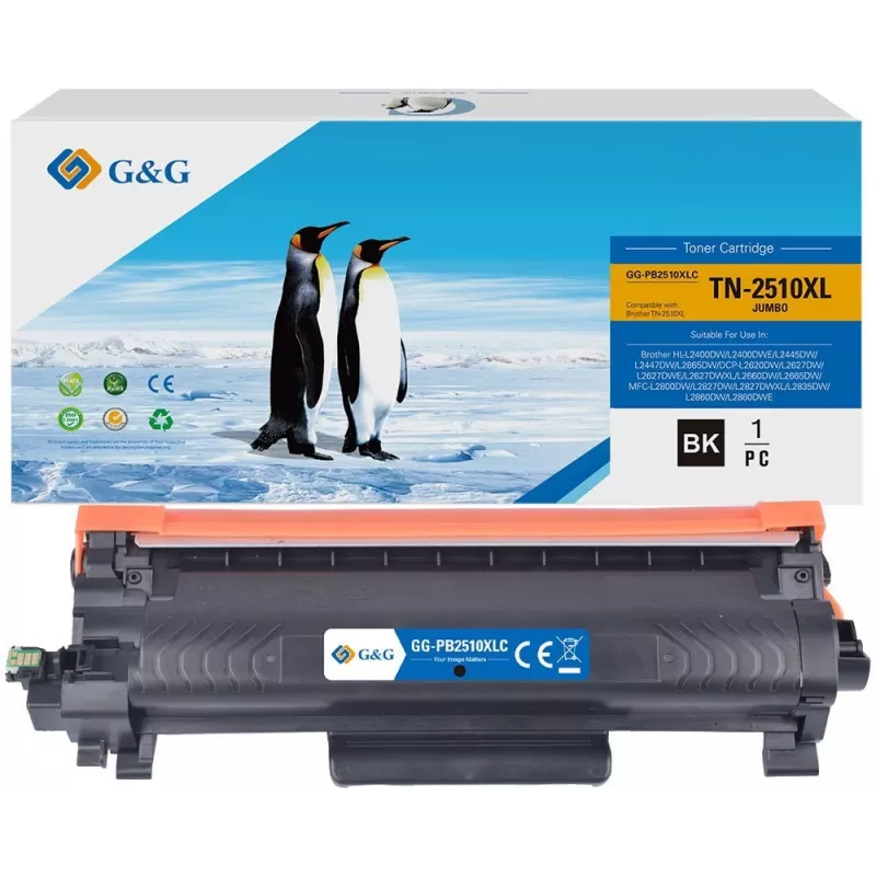 Cartucho de toner compatível G&G GG-PB2510XLC de alto rendimento para Pantum P2500/M6500/M6550/M6600 - Preto (6000 páginas)